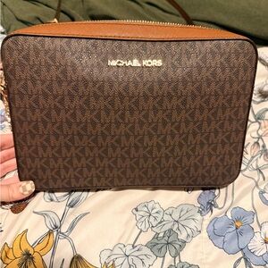 Michael Kors Brown and Tan Crossbody Bag